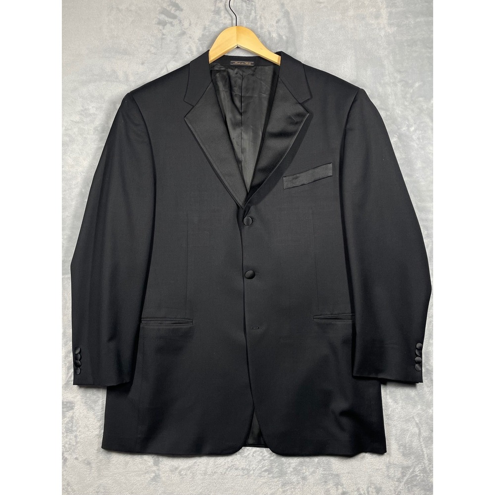 Trussini Etichetta Platino Mens Black Wool Tuxedo Jacket Made in Italy 58 48R